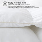 Luxurious King/California King Size Goose Down Fiber Waterfowl Feather Fiber Comforter Duvet, 100% Cotton Cover, 58 oz. Fill Weight, Baffle Box