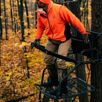 Jumbo Jack Ladder Stand With Adjustable Shooting Rail, 26 in x 31 in Platform, Mesh Seat