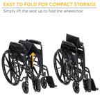 Drive Medicals Silver Sport 1 Wheelchair With Full Arms And Swing Away Removable Footrest - Silver Sport 1
