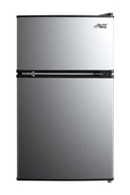 Arctic King Two-Door Mini Fridge With Freezer, 3.2 Cu. Ft., Stainless Steel