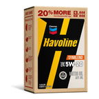 2 pack) Chevron Havoline Synthetic Blend Motor Oil 5W-20, 6 Quart, Smart Change Box
