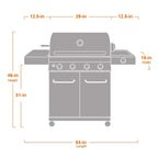 Monument Grills Stainless Steel 4 Burner Propane Gas Grill With Rotisserie - 17842