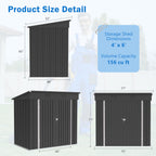 Clearance Storage Shed, Enyopro 6'x4' Outdoor Storage Sheds, Metal Storage House with Lockable Door, Storage Garden Tool shed for Lawnmower, Bike
