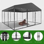 Kullavik Extra-Large Heavy-Duty Outdoor Dog Kennel - 118 x 118 x 70 Waterproof Roof Enclosure