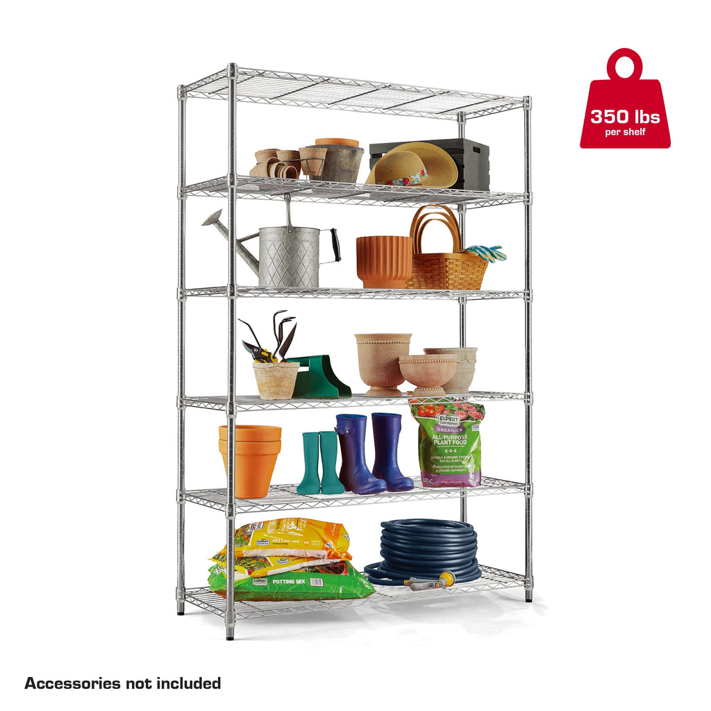 Hyper Tough 6-Tier Wire Shelving Unit, Chrome, Heavy-Duty Storage