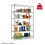 Hyper Tough 6-Tier Wire Shelving Unit, Chrome, Heavy-Duty Storage