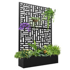 FOOWIN 71 in H Metal Trellis Planter Raised Garden Bed With Drainage Hole, Black