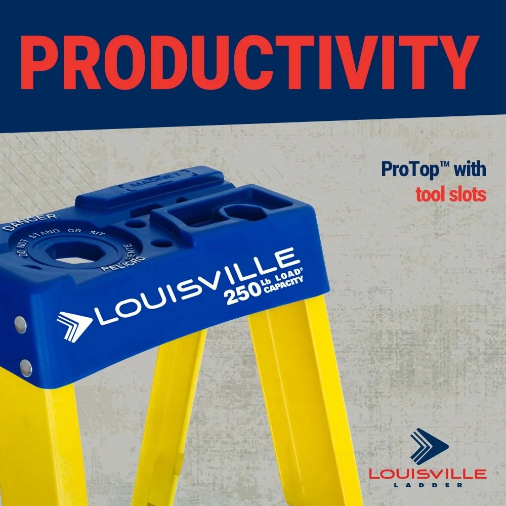 Louisville Ladder 5-Foot Fiberglass Step Ladder, 250-Pound Load Capacity, Type I - FS2005