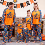 DAKIMOE Halloween Pajamas Family Matching Set Holiday Print Long Sleeve Jammies Loungewear PJs Set Sleepwear Adult Kids Men Women Toddler