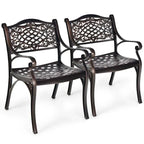 All-Weather Cast Aluminum Outdoor Dining Chairs, Set Of 2 - 23 in x 22 in x 32.5 in