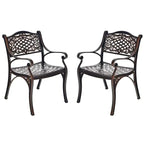 All-Weather Cast Aluminum Outdoor Dining Chairs, Set Of 2 - 23 in x 22 in x 32.5 in