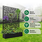 FOOWIN 71 in H Metal Trellis Planter Raised Garden Bed With Drainage Hole, Black