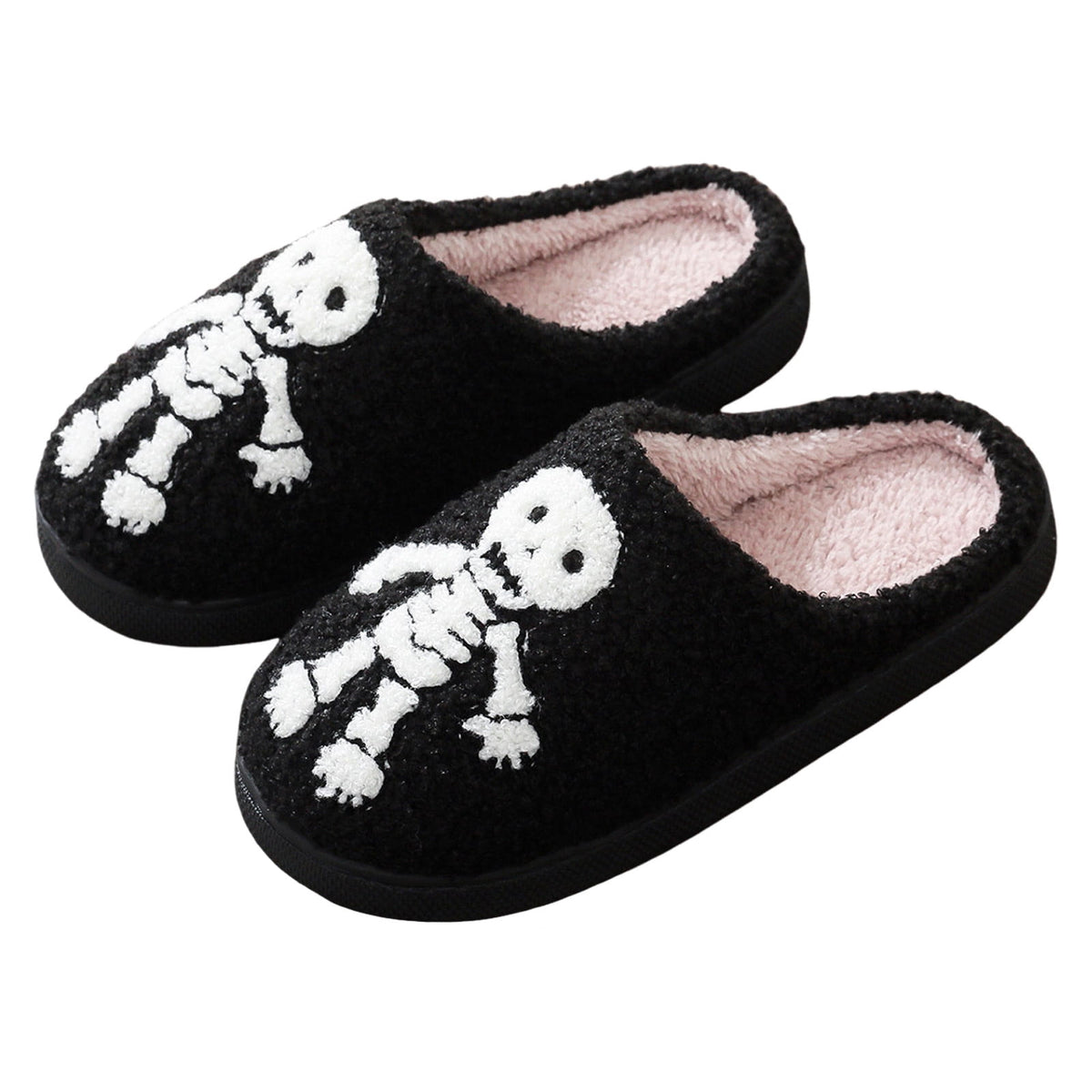 Halloween Slippers For Women Couple Halloween Cartoon Quirky Large Size Warm Padded Cotton Slippers Holiday Couple Shoes