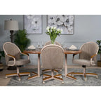 Casual Dining Cushion Swivel-and-Tilt Rolling Caster Chair, 38 Inches H x 24 Inches W x 22 Inches D