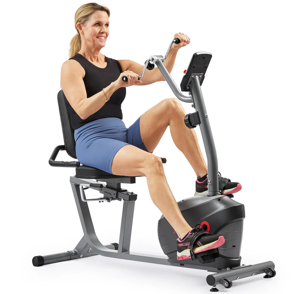 Sunny Health & Fitness Smart Magnetic Recumbent Bike With Hand Cycle - SF-RB423034