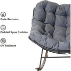 Oversized Indoor/Outdoor Rocking Egg Chair With Cushioned Upholstery