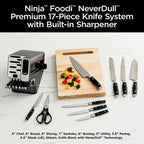 Ninja Foodi NeverDull 17-Piece Stainless Steel Knife Block Set With Built-In Sharpener - K32017