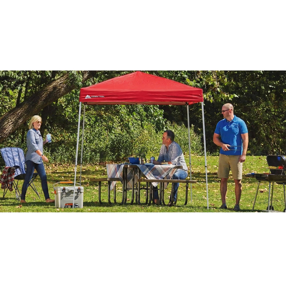 Ozark Trail 4' x 6' Red Straight Leg Instant Pop-up Outdoor Canopy