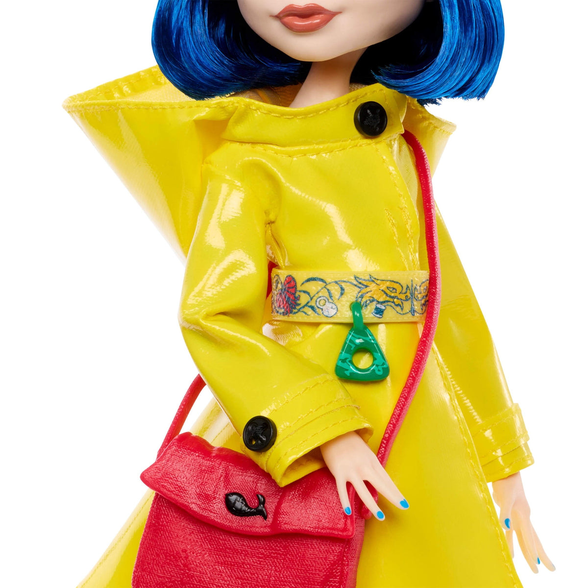Monster High Skullector Coraline Collectible Doll in Yellow Raincoat with Cat