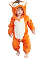 WIBACKER Infant Toddler Dinosaur Animal Fancy Dress Costume Baby Winter Flannel Hooded Romper Christmas Halloween Cosplay Jumpsuit