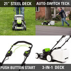 Greenworks 80V Cordless 21-Inch Self-Propelled Brushless Lawn Mower