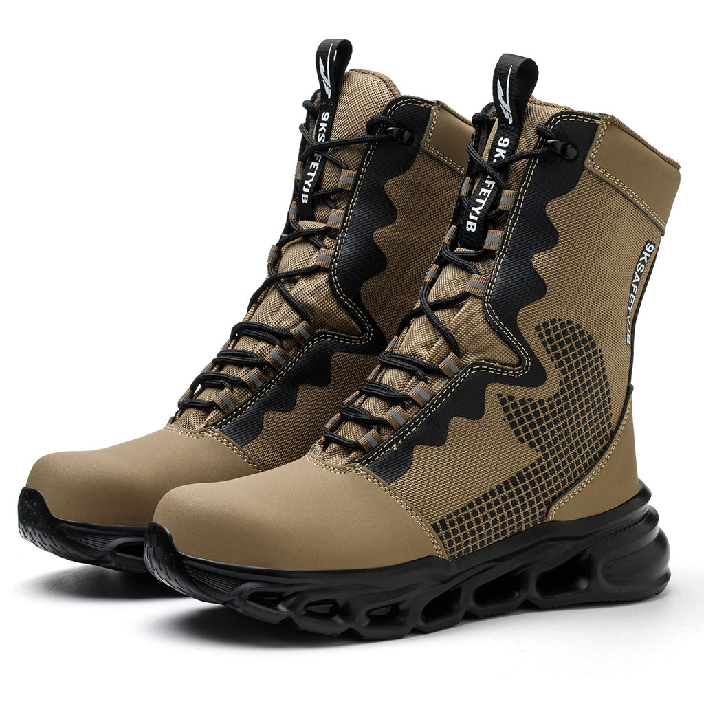 Extra High Top Leather Steel Toe Boots