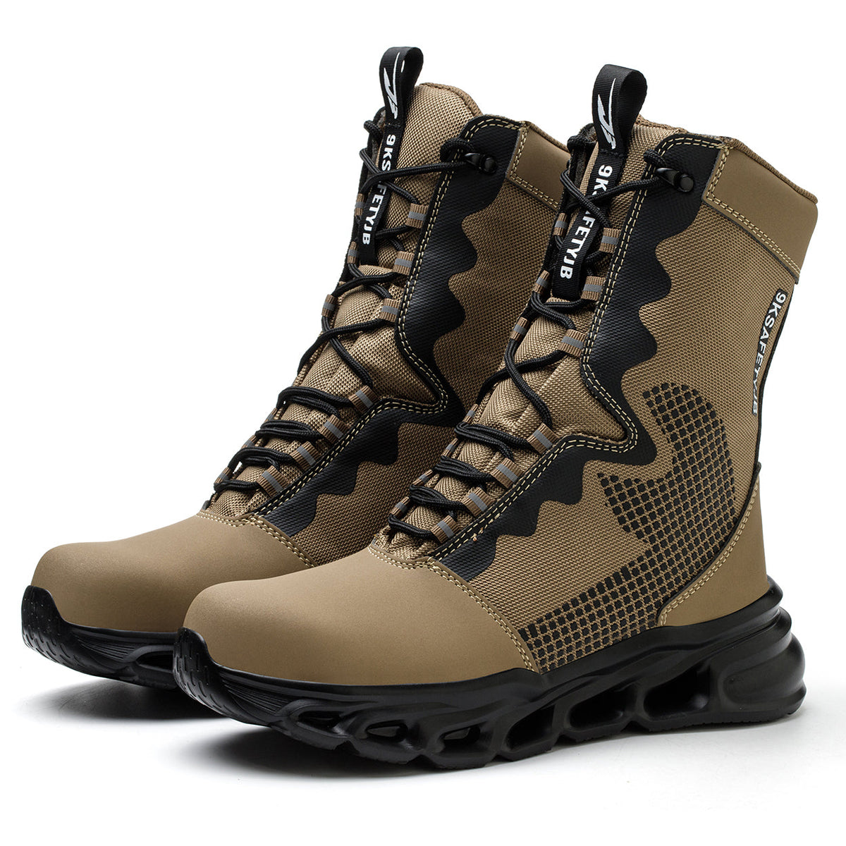Extra High Top Leather Steel Toe Boots