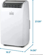BLACK+DECKER 14,000 BTU Portable Air Conditioner For Rooms Up To 700 Sq. Ft. - White