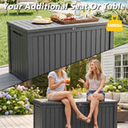 Kdymod Deck Box Outdoor Storage 200 Gallon,Resin Deck Boxes Outdoor Waterproof UV Resistant with Hundles,Outside Lockable Toy Storage for Pool ,Patio