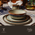 Yellowstone Kayce 12-Piece Reactive Ceramic Dinnerware Set