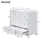 Modern Bathroom Vanity, 36 Inch, USB Charging Port, Resin Basin, Solid Wood, 3-Drawer Storage