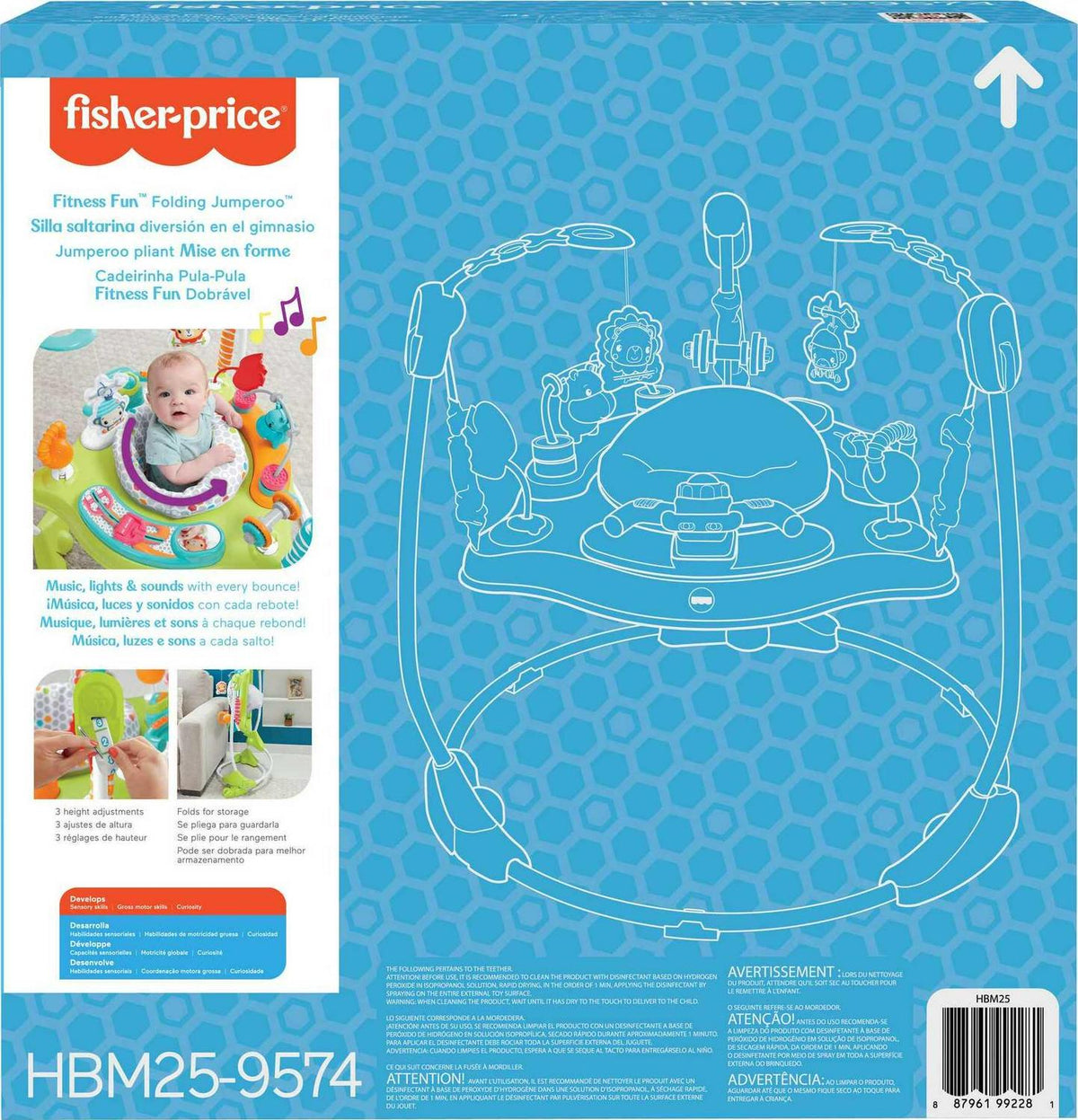 Fisher-Price Fitness Fun Folding Jumperoo Infant Activity Center With Lights And Music - HBM25
