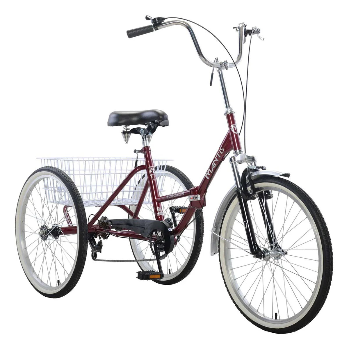 Mantis Tri-Rad Folding Adult Tricycle, 24 in, 6-Speed