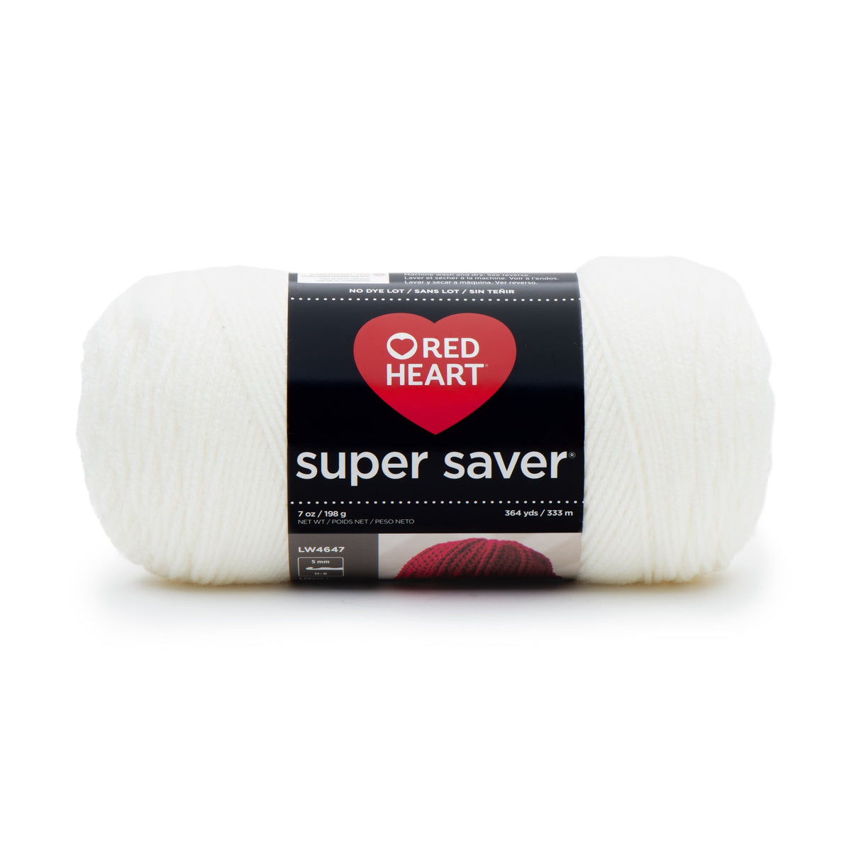 Red Heart Super Saver 4 Medium Acrylic Yarn Black 7oz 198g 364 Yards