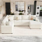 Modular Sectional Sofa Bed With Pull-Out Sleeper, Storage Ottoman, 112.2D x 86.2W x 35.8H