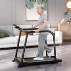 Senior-Friendly Walking Treadmill With Extended Handrails, 2.5 HP, 300 Lb Capacity, Black