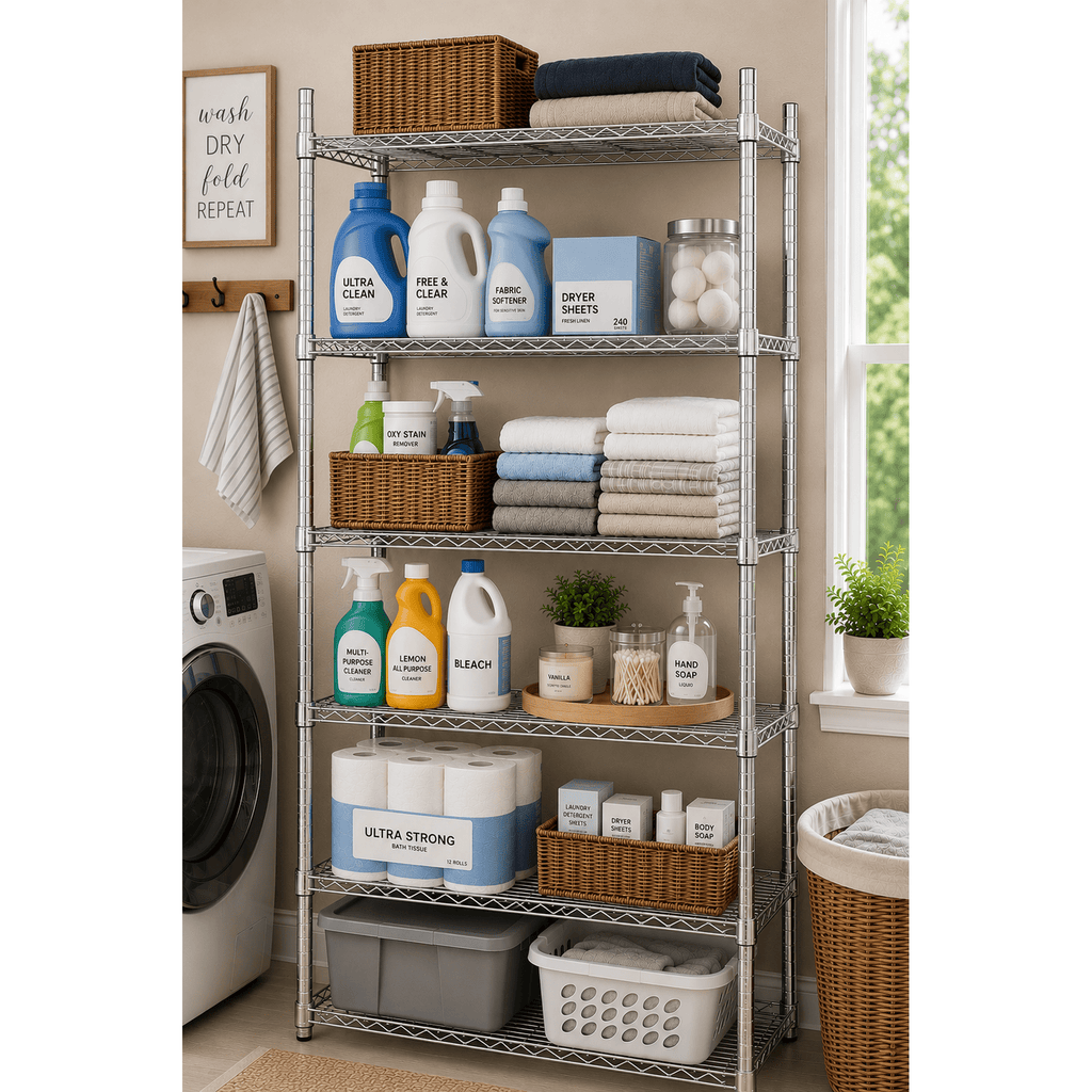 Hyper Tough 6-Tier Wire Shelving Unit, Chrome, Heavy-Duty Storage