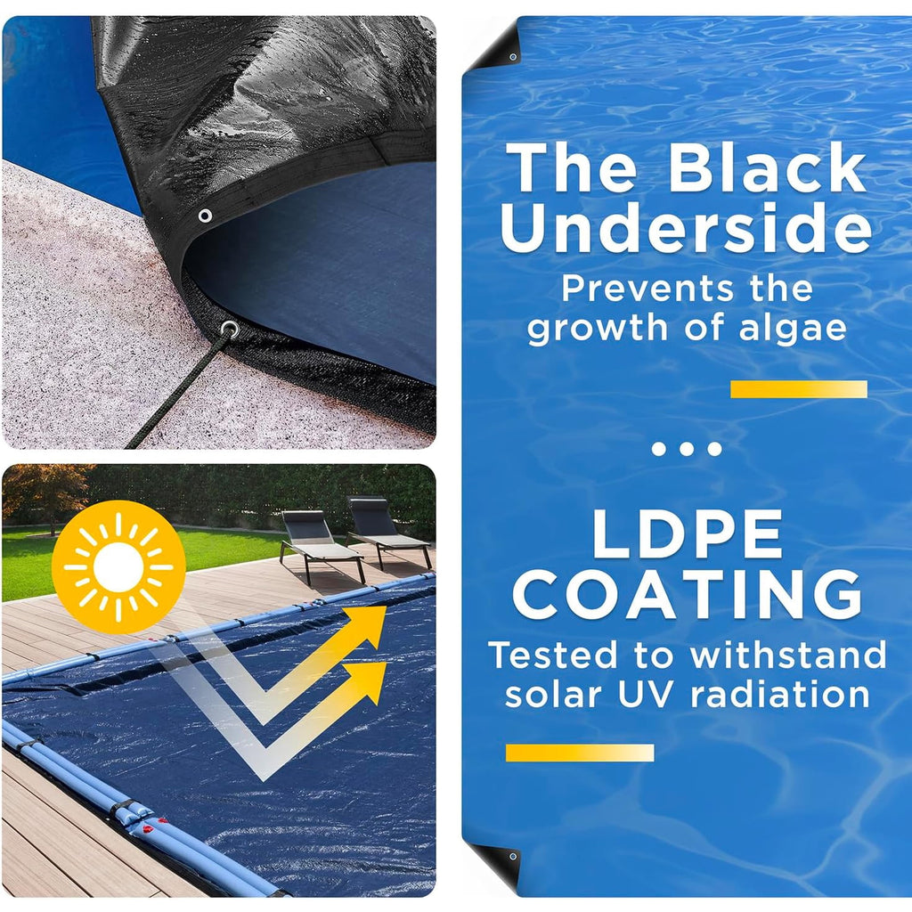 18-Ft x 36-Ft Pool Cover for Inground Pools - Rectangle Winter Inground Pool Cover, Extra Thick Material & Durable Design, Cold and UV-Resistance