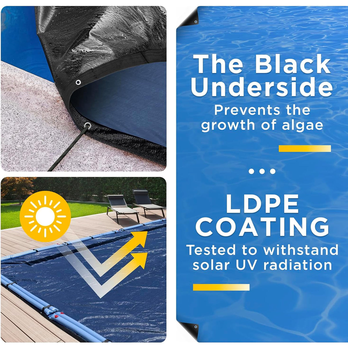 18-Ft x 36-Ft Pool Cover for Inground Pools - Rectangle Winter Inground Pool Cover, Extra Thick Material & Durable Design, Cold and UV-Resistance