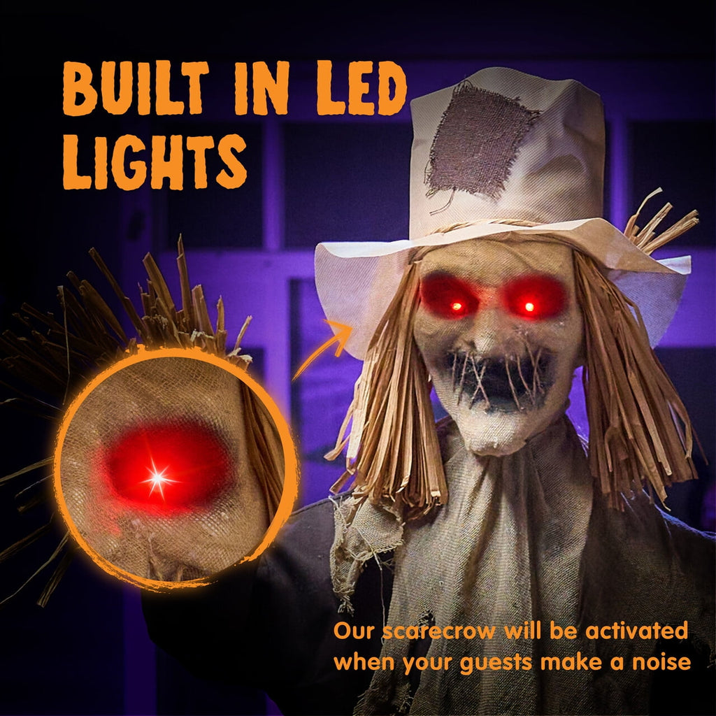 Joyfy Halloween Decorations Outdoor, Sound Activated with LED Eyes & Sound & Motion, Decor for Yard Farm Garden Indoor Haunted House