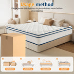 QOFYU Plush Queen Mattress 12 inch, Queen Size Spring HybridGel Memory Foam Mattress, Queen Mattresses in a Box