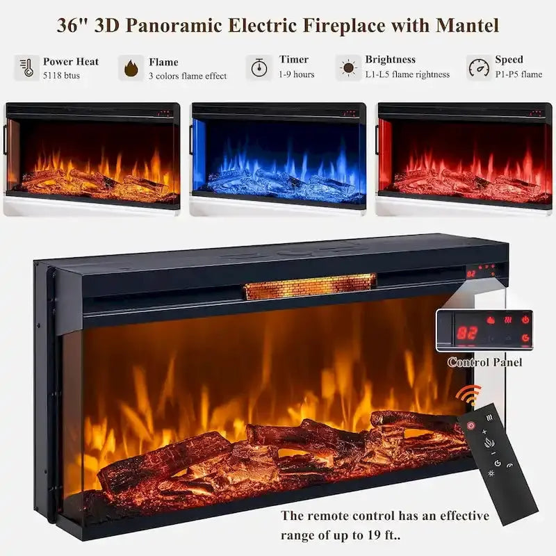 Farmhouse-Style Electric Fireplace TV Stand, 16D x 70W x 32H, Up To 80 Inch TVs