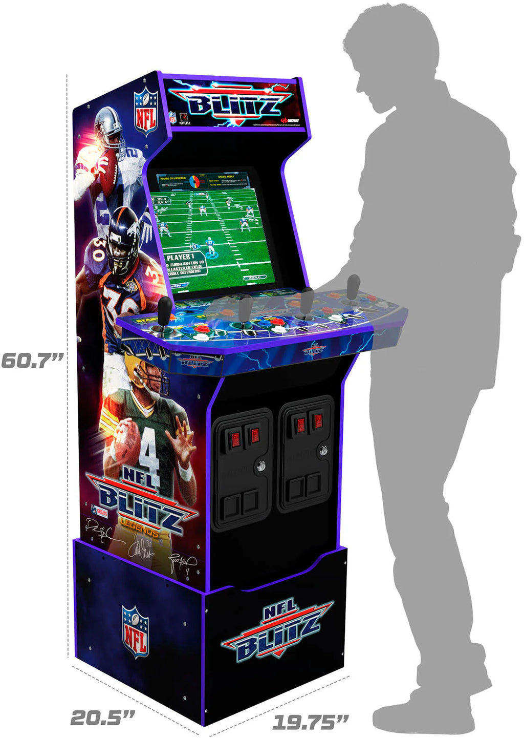 Arcade1Up NFL Blitz Arcade With Riser And Lit Marquee - Multi