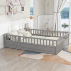 Montessori Toddler Floor Bed - Low-Profile Solid Wood Frame With Support Slats