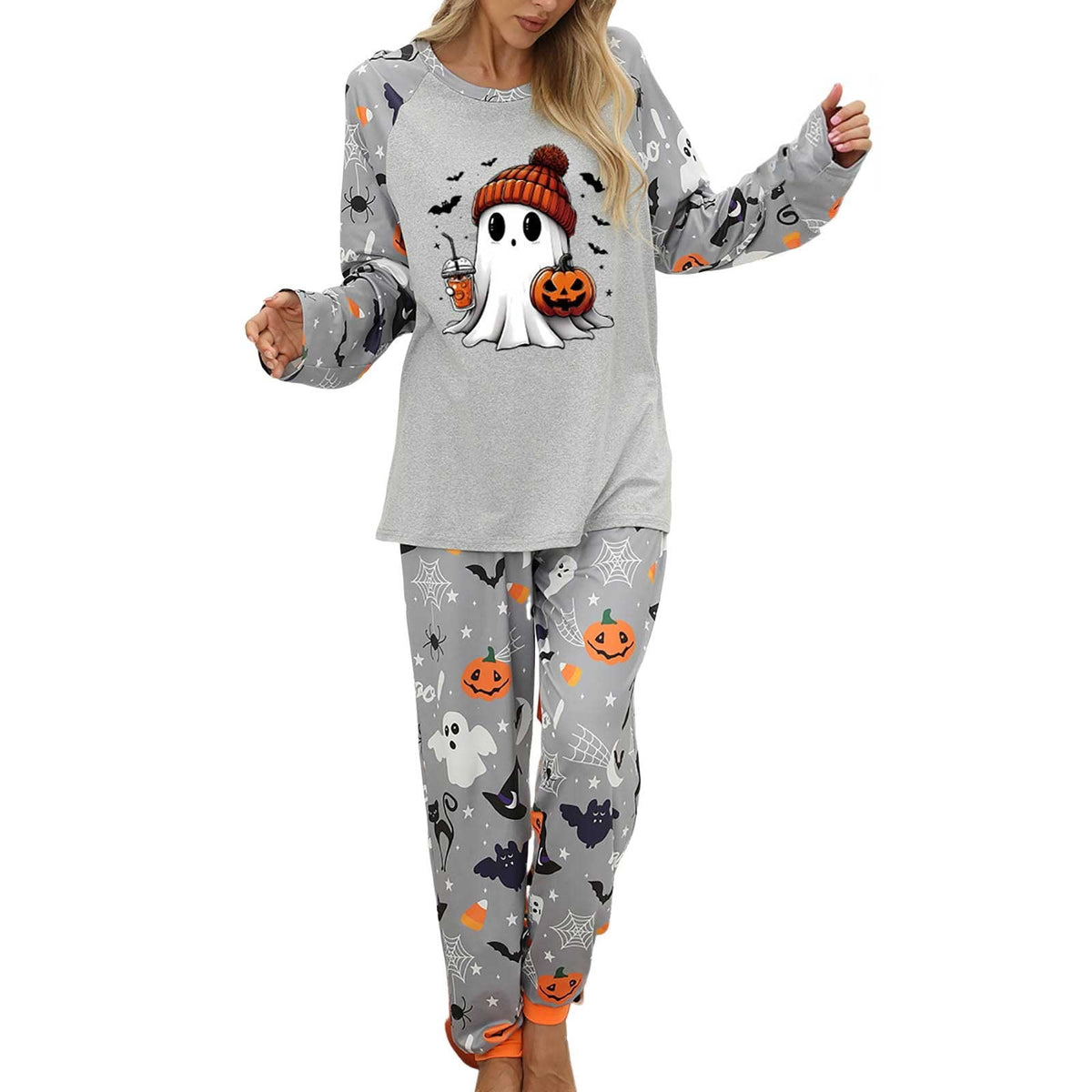 Pajamas For Women Set Halloween Cozy 2 Piece Outfit Soft Comfortable Sleepwear Loungewear Nightwear Nightclothes Homewear