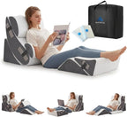 6PCS Wedge Pillow Set for After Surgery, Sit Up Pillow, White