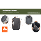 Ozark Trail Adult 60L Hiking Backpack, 420D Hexagon/600D Polyester, Tan and Gray