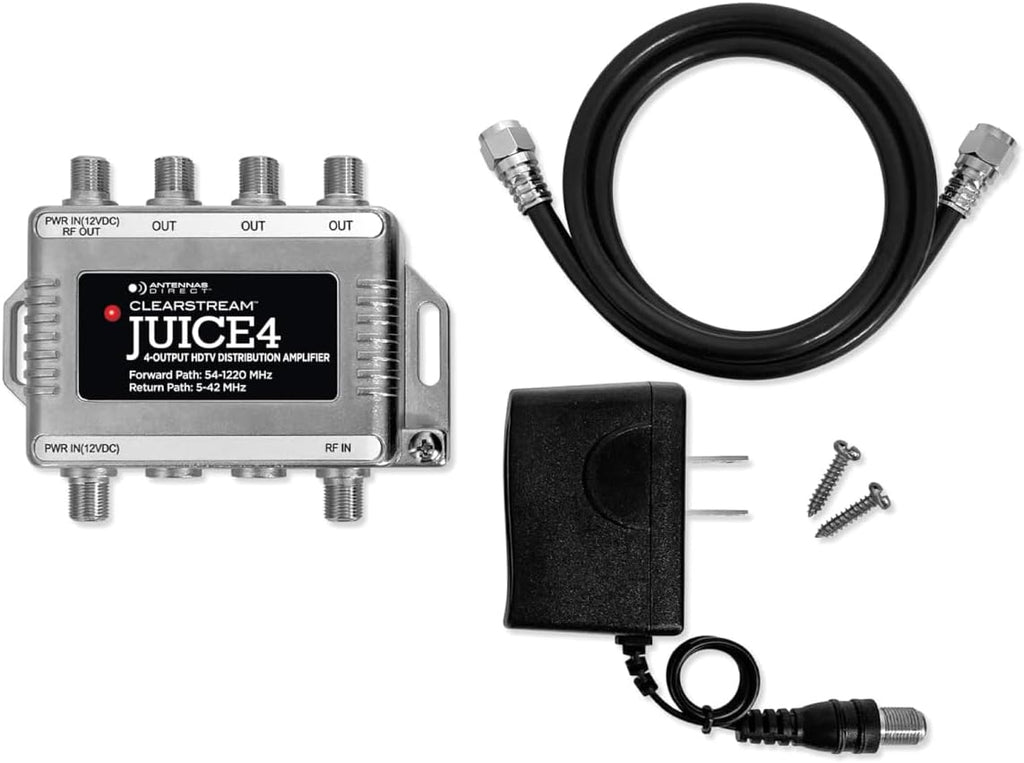 Antennas Direct ClearStream JUICE4 Distribution Amplifier, Silver