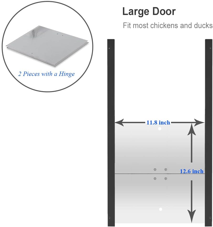 JVR Automatic Chicken Coop Door, Timer, Anti-Pinch, Aluminum Predator Proof