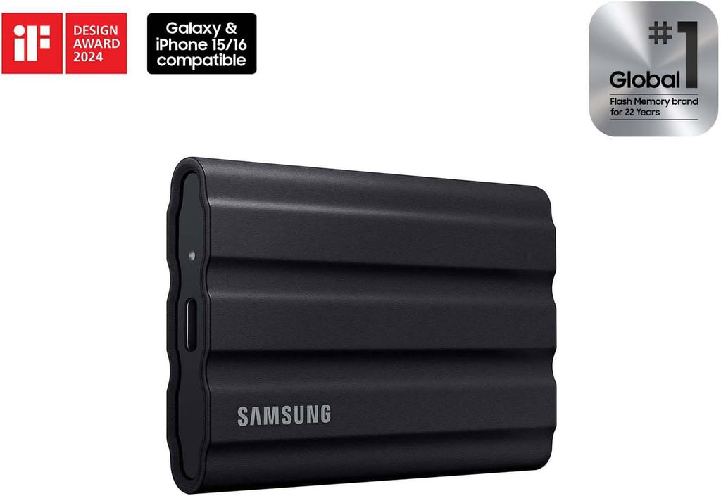 Samsung T7 Shield Portable SSD 1TB, USB 3.2 Gen 2, Up to 1,050 MB/s